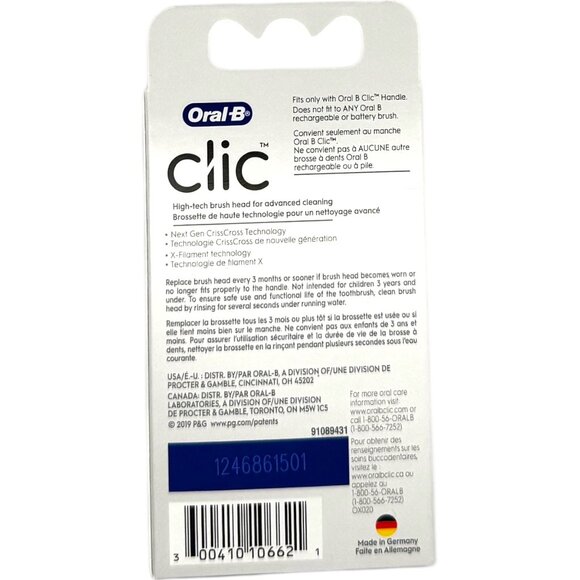 Oral-B Clic Ultimate Clean Replacement Brush Heads 2 Count Refill Soft Bristles - Picture 3 of 5